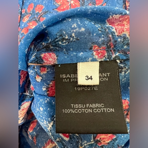 Isabel Etoile Marant Floral Print Snap Button Up Blouse Top Sz Fr 34 - Picture 13 of 13